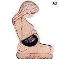 1Pc Wooden Woman Baby Ultrasound Photo Frame Sonogram Picture Frame Pregnancy Gift Baby Keepsake For Couples New Moms Father. 