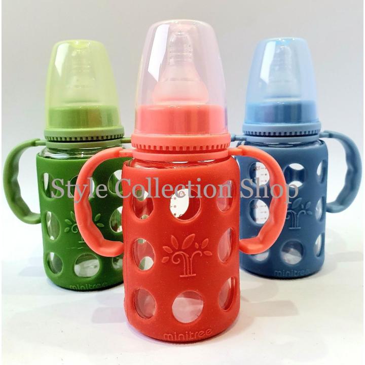 Baby Glass Feeder 120 ml/40z (Silicon Cover)
