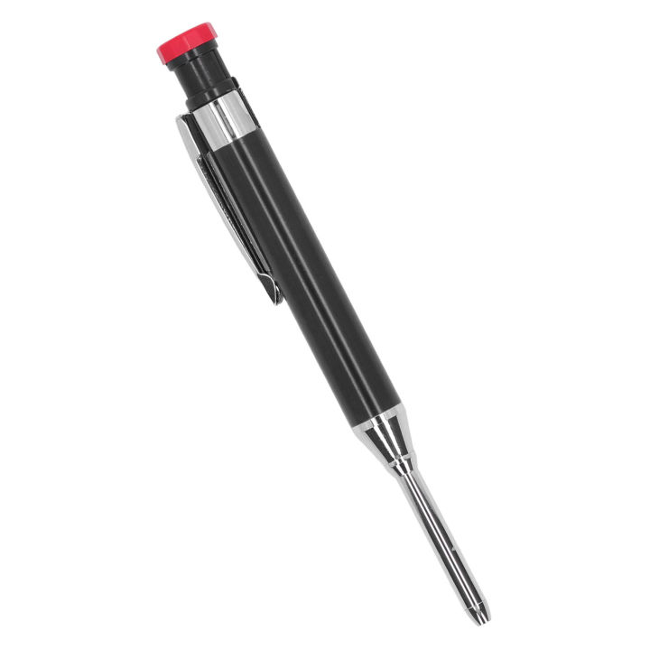 Mechanical Carpenter Pencil, Non Loose Extended Tip Incisive Solid Refill Portable Long Nose Deep Hole Carpenter Pencil with Sharpener for Drawing Work