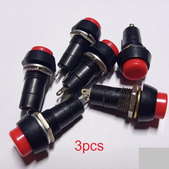 3Pcs- Click Switch PBS-11 SELF-LOCK AC 250V 3A 2 Pin Leads On Off SPST ...