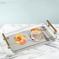 Rectangle Tray Serving Tray with Handles Vanity Tray Clear Acrylic Tray Decorative Tray for Ottoman Countertop All Occasions Dresser Kitchen. 