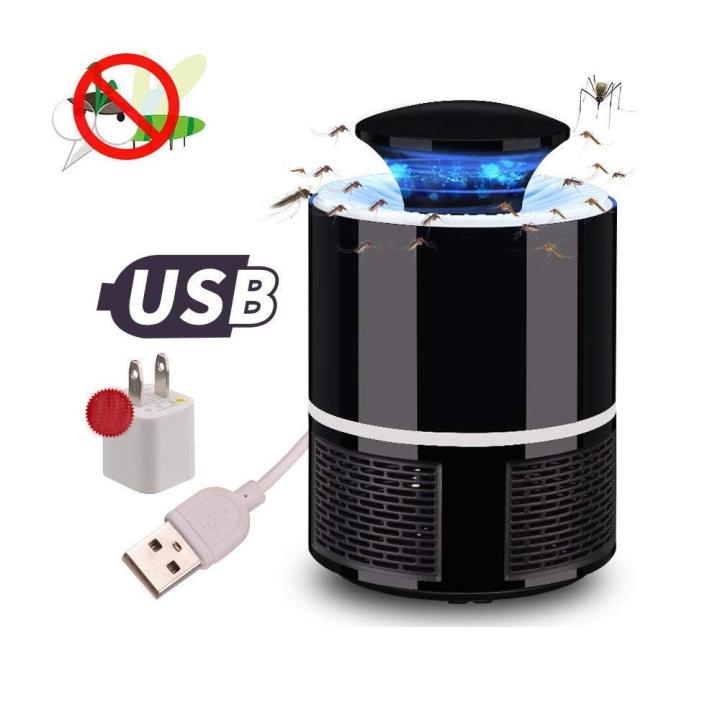 Usb Electronics Mosquito Killer Trap Moth Fly Wasp Led Night Light Lamp Bug Insect Lights Killing Pest Zapper Repeller White & Black
