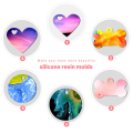6Pcs Silicone Keychain Molds with 12Pcs Key Rings, 12Pcs Jump Rings for Epoxy Pendant DIY Crafts. 