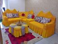 Yellow Color Turkey stretchable fabrics sofa cover for Regular Size Sofa. 