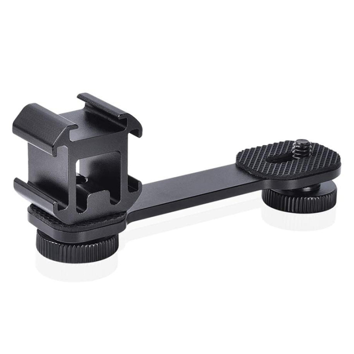 2X Triple Cold Shoe Mount Universal Extension Bracket Holder Adapter For Led Video Light Dslr Phone Gimbal Stabilizer - View #7