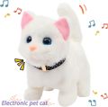 New Walking Kitty Plush Toy Electric Interactive Cat Stuffed Animal Meowing Tail Wagging Head Nodding Cat Pet Toy For Kids Gift. 