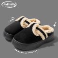 2024 New Fur Slippers Women Winter Plush Boots Slides Luxury Slip On Platform Slides Female Thick Sole Design Cotton Home Shoes. 