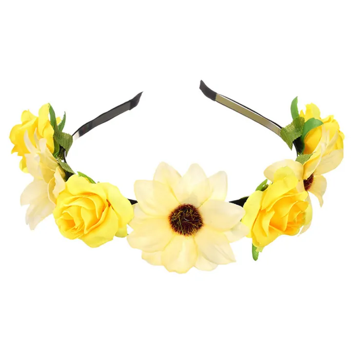 Elegant%20Artificial%20flower%20headband%20Exquisite%20Delicate%20Colorful%20Sunflower%20hairband%20Beautiful%20Women's%20wedding%20hair%20accessories%20for%20Wedding%20Party%20Photoshoot%20Beach%20vacation%20Bridesmaids%20-%20Image%204