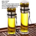 Glass Tea Infuser Bottle Leak-Proof Travel Mug Double Wall Tea Cup Portable Infuser Water Bottle Water Separation Tea Bottle For.