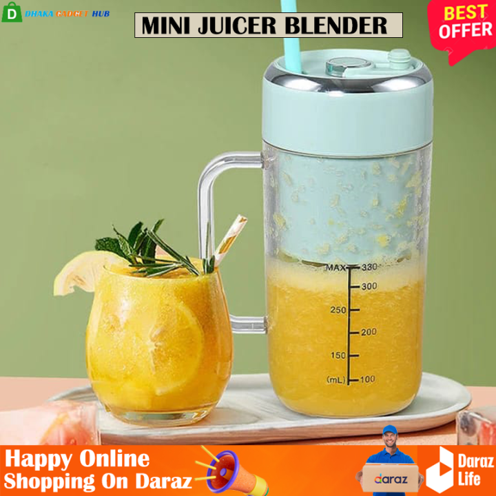 Portable hand mini electric juicer blender 300ml pink colors Juicer with handle fruit mixers