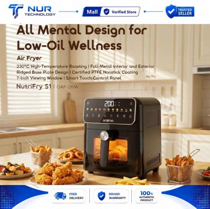 Oraimo NutriFry S1 1500W 6L Air fryer ( OAF-261A )- GRAPHITBLACK