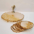 PDTYMWNG Silicone Resin , 2 Pcs Resin Tray Mold + 8 Pcs Coaster , Tray , Tray and Coaster Epoxy Set.