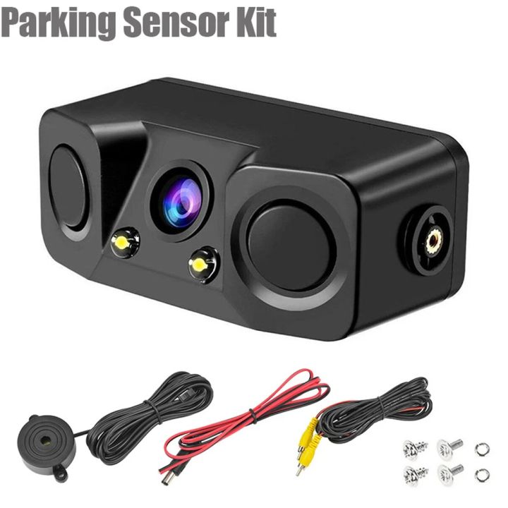 3 In 1-3 In 1 Front and Rear Parking Sensor Kit Electronic LED Display Car Sensors 170° Angle Night Vision Car Alarm Smart Car Systems