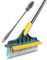 Bathroom Cleaning Brush with Wiper + Bottle Cleaner Brush 2 in1 Floor Cleaner Long Handle Home Kitchen Bathroom Toilet Cleaning.