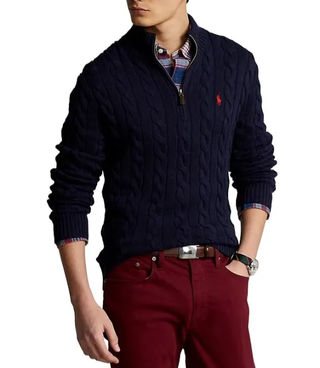 Ralph%20Lauren%20Cable-Knit%20Cotton%20Quarter-Zip%20Sweater%20%E2%80%93%20Navy%20Blue%20-%20Image%203