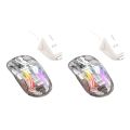 Rechargeable Wireless Mouse RGB Light Transparent Shell Bluetooth Mouse with 2.4GHz USB Gaming Wireless Mouse Laptop Accessories. 