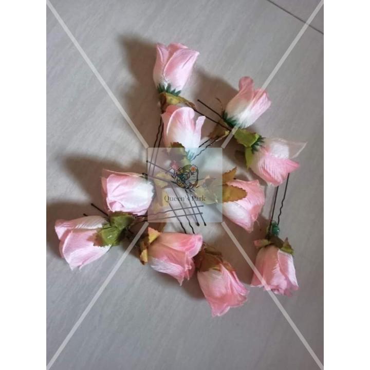 New fashionable bridal or non-bridal hair pins light pink 10 pieces clips