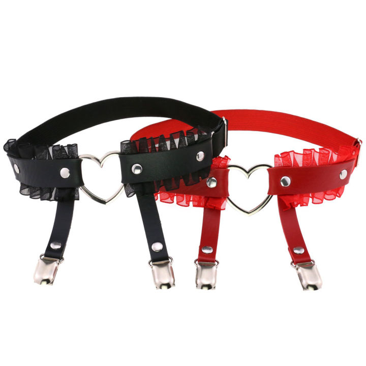 Lace%20Leg%20Garter%20Elastic%20Rock%20Heart%20Leg%20Harness%20For%20Women%20Girls%20Black%20Goth%20Thigh%20Garter%20Belt%20Kawaii%20Fashion%20Accessories%20-%20Image%204