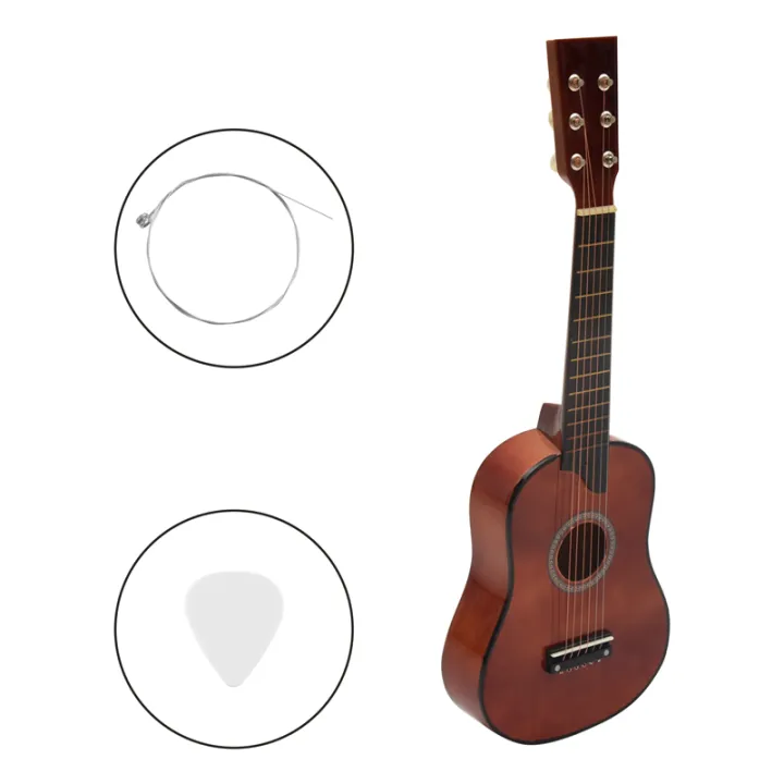 Mini String Guitar 25Inch Mini Small Guitar Basswood 6 Strings Acoustic Guitar with Pick ...