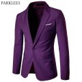 Men's Purple One Button Slim Fit Suit Blazer 2022 Spring New Wedding Business Tuxedo Blazer Jacket Men Costume Homme Mariage 6XL. 