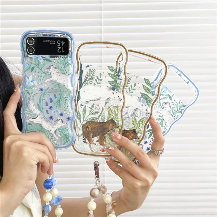 Wavy%20Phone%20Case%20For%20Samsung%20Galaxy%20Z%20Flip%204%205%203%20Cute%20Pink%20Hello%20Kitty%20Cinnamoroll%20Sanrio%20Kuromi%20Edge%20Back%20Cover%20Mascaraara%20-%20Image%206