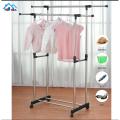 Double pole telescopic folding clothes rack with shelves ,clothes rack, double pole cloth rack, modern cloth rack,stainless steel cloth rack,cloth stand,Double Pole Telescopic Clothes Rail Mixer Mog. 