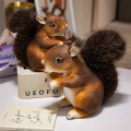 Simulation Cute Squirrel Plush Toy Soft Stuffed Cartoon Animal Doll Home Decoration Birthday Gift 21cm. 