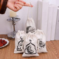 1/5/10Pcs Ramadan Gift Bag Eid Mubarak Lanterns Stars Moon Arabic Canvas Drawstring Pockets Middle East Festival Decorative Gifts. 
