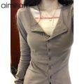 aimilianPure Hot Girl Long-Sleeved Sun Protection Shirt Women's Spring and Autumn Design Sense Niche Slim Fit Slimming Cardigan Top.