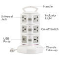 Tower Power Strip Surge Protector Vertical Multi Sockets 7/11/15/19 Way Universal Outlets Plug Socket 2 USB 3m Extention Cord. 
