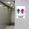 Kids Restroom Sign Signboard Cartoon WC Washroom Sign for Kindergarten.