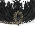 Goth Witch Headpiece Goth Headband Black Queen Tiaras baroque Black Queen Gothi Halloween. 