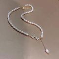 Bohemian Crystal Pearl Butterfly Necklace Vintage Y-Drop Fashion Choker Pendant Jewelry for Women and Girls.