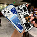 【Emotion HENG】Landscape stamp label phone case for iPhone 13 11 14 15 Pro Max 12 mini cases iPhone 7 8 plus Xs XR se 2022 2020 soft back cover.
