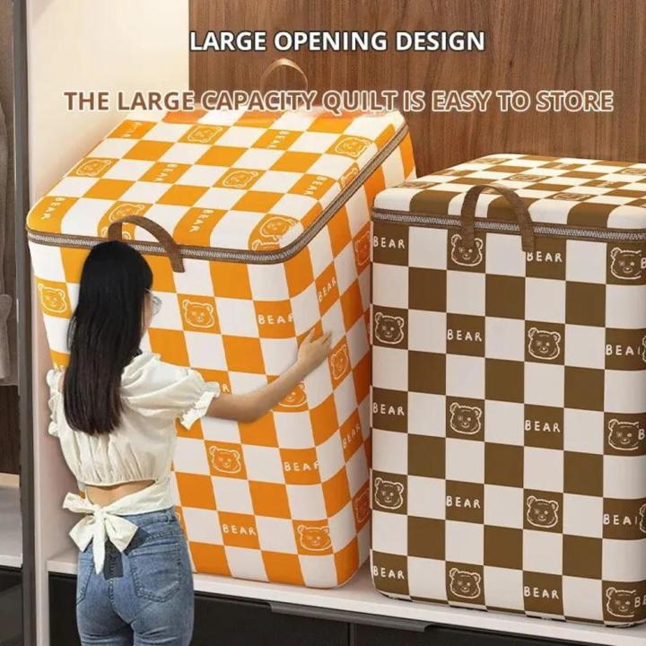 Non-Woven Fabric Storage Bag Window 110L/140L/180L Quilt Organizer Clothes Box for Household Moving Organizing Seasonal Storage Space Saving