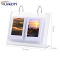 Double-sided Photo Display Stand Compact Acrylic Flip-up Mini Photo Album Showcase Memories with 34/68 Pockets Perfect Tabletop Picture Display Stand Photo Display Stand.