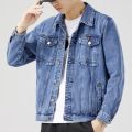 2024 Jacket Men's Casual Cotton Black Denim Jaqueta Jeans Masculina Slim Washed Retro Classic Blue Jeans Coat Male Men Clothing. 