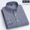 Luxury hight-qulity100% Cotton Full plain shirt slim fit formal shirts for men soft plaid tops sligle pocket Office clothes.