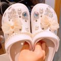 Crocx Jibbitz New Fashion DIY Bow Tie Crocx Pearl Chain Ornament Bear Shoes Buckle Croc. 