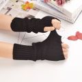 Long Fingerless Gloves Women‘s Mitten Winter Arm Warmer Knitted Arm Sleeve Fine Casual Soft Girls Goth Clothes Punk Gothic Glove. 