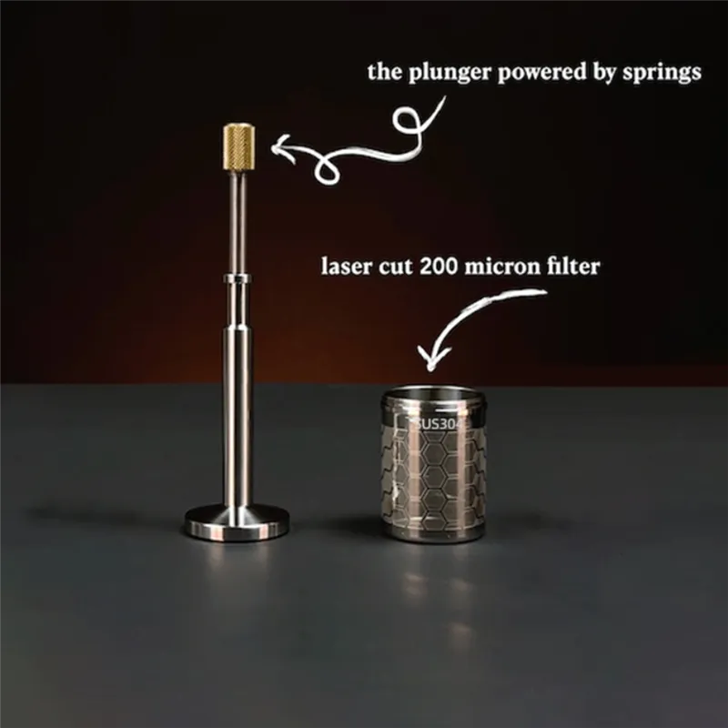 thumbnail image 2 of Portable Final Press Coffee Infuser – Travel Stainless Steel Coffee Filter Brewer 2 of 4