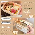 New Kawaii Lunch Box For Girls Portable School Kids Plastic Picnic Bento Box With Compartment Microwave Food Storage Containers.