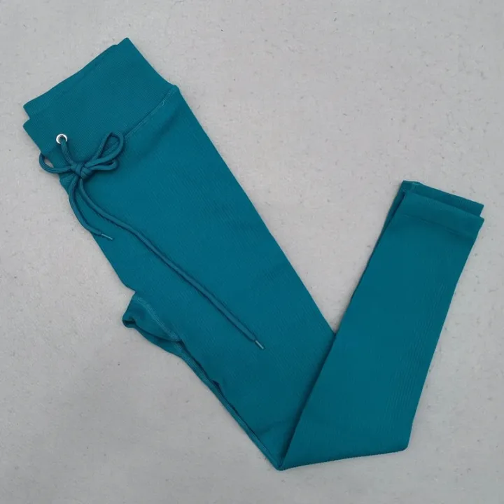 Ribbed%20Seamless%20Yoga%20Pants%20High%20Waist%20Gym%20Leggings%20Women%20Drawstring%20Sport%20Fitness%20Leggings%20Tummy%20Control%20Running%20Training%20Tights%20-%20Image%203