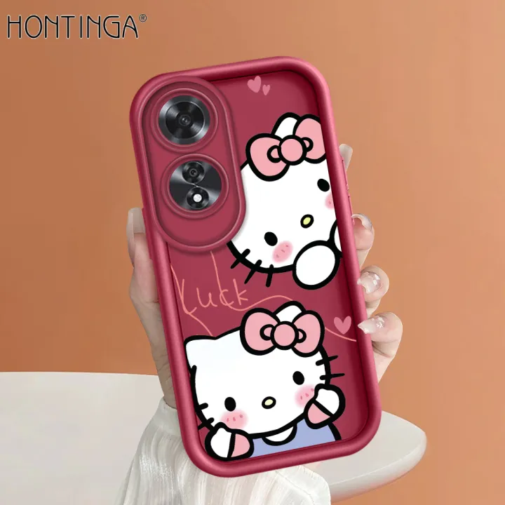 Hontinga%20for%20OPPO%20A60%20Back%20Cover%20Cute%20Shy%20Hello%20Kitty%20Pattern%20Ladder%20Soft%20Camera%20Protection%20Rubber%20Phone%20Case%20for%20Girls%20-%20Image%202