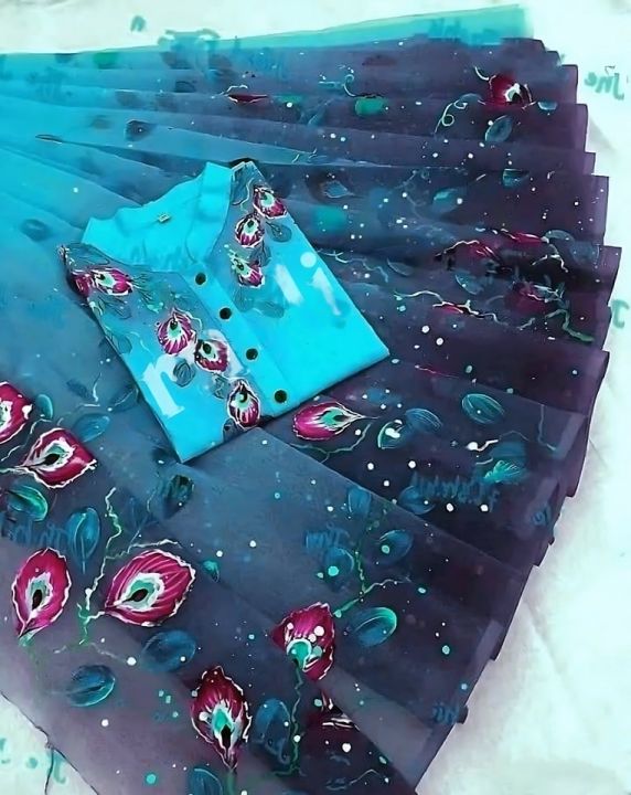 Stylesh & fashionable best Hand Print Half Silk couple dress Sharee and panjabi for man and women