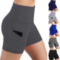 Gym Jogging Running Shorts Yoga Shorts Women High Waist Lifting Push Up Tight Sports Pocket Fitness Yoga Short Pant.