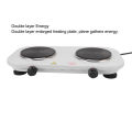 Electric Double Hot Plate, Iron Plastic 5 Power Levels Electric Double Burner White for Kitchen. 