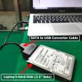 Sata to USB converter cable for making portable hard disk. 