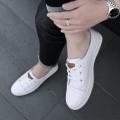 European Station Smart Guy White Shoes Men's Leather Flat Shoes Slip-on Full Cowhide Work Leather Work Shoes. 