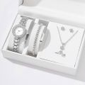 Upgrade Your Look with The 6Pcs Diamond Luxury Casuals Fashion Watch Set and Jewelry for Women Elegant Luxury Women Watch Party Matching Popular Jewelry. 